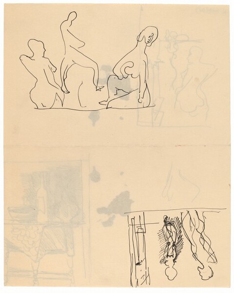 Two Groups of Figure Sketches [recto]