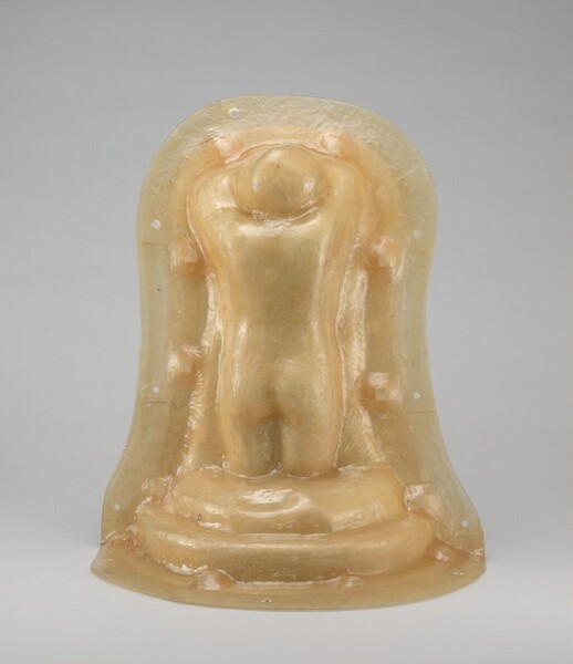 Lost-Wax Casting Display: mold, front half [second of ten steps]