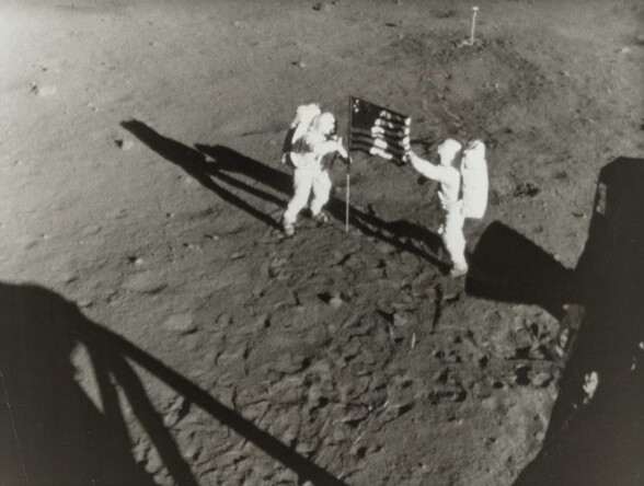 Apollo 11 Planting Flag on Moon