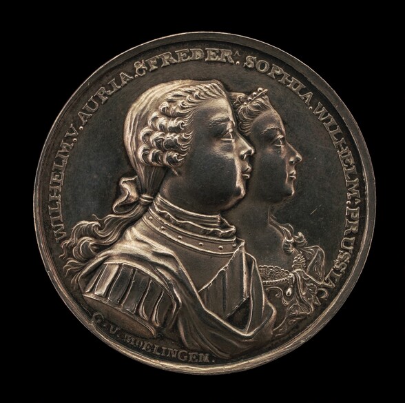 Marriage Medal of Wilhelm V, Prince of Orange, and Frederica Sophia Wilhelmina, Princess of Prussia [obverse]
