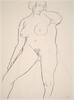 Untitled [standing nude with her left hand under her chin] [verso]