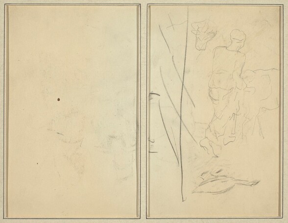 Woman with Cow, and Goose; Counterproof [verso]