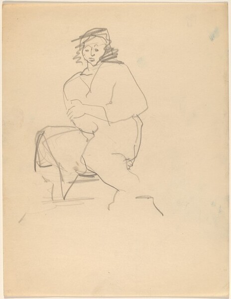 Seated Woman in Robe, Arms Crossed