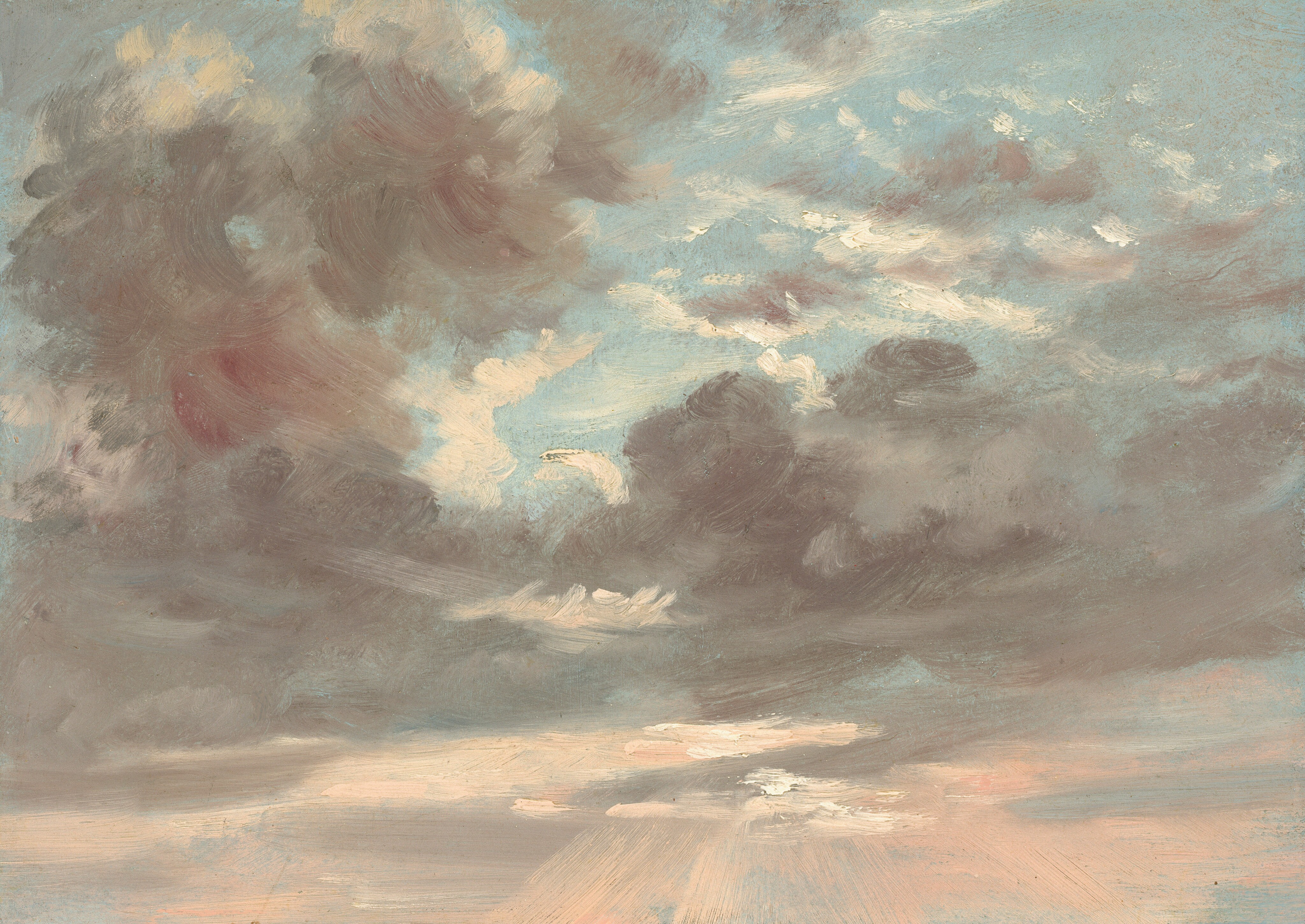 Cloud landscape tiny oil painting Original mini art works