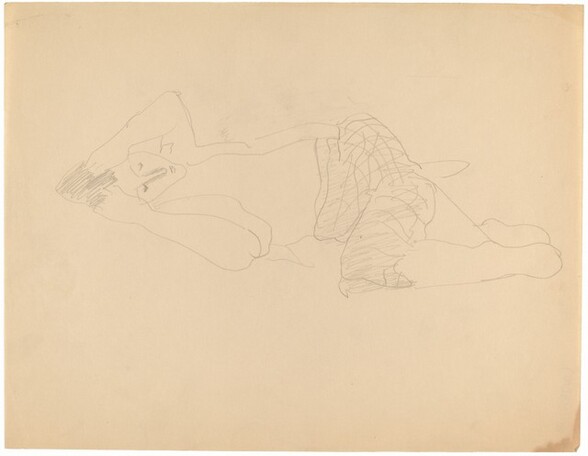 Woman Reclining to the Left, Hands Raised to Head