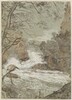 River Landscape with a Waterfall (recto)