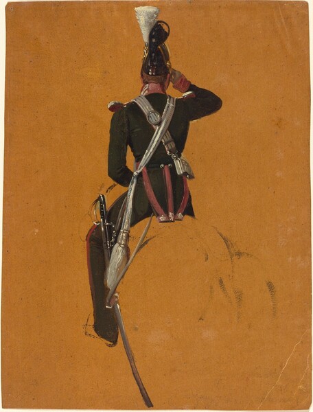 A Mounted Cavalry Officer Seen from Behind