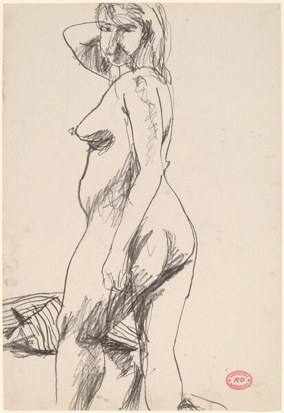 Untitled [standing female nude turning toward viewer]