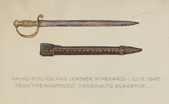 Cutlass and Leather Scabbard
