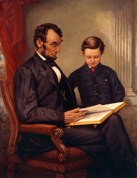 Lincoln and His Son, Tad