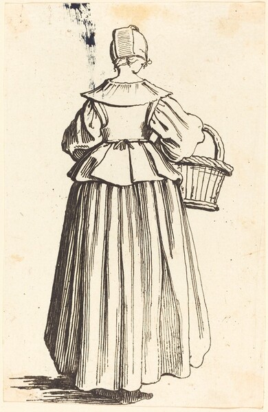 Peasant Woman with Basket, Seen from Behind