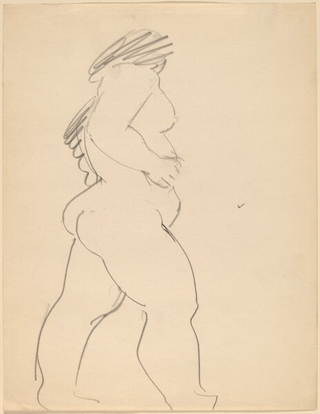 Standing Nude, Side View Facing Right, Head Turned Away