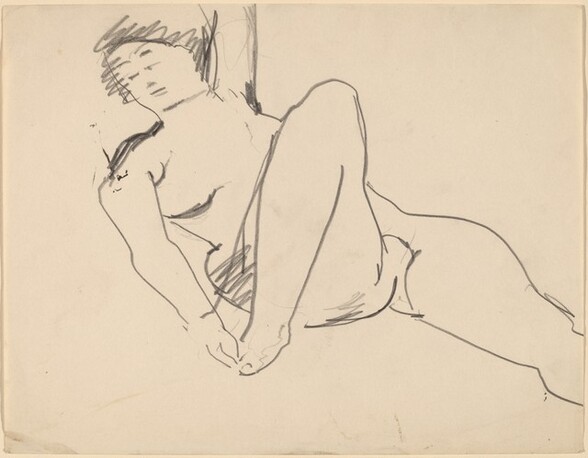Nude Reclining to the Left, Right Hand Touching Foot