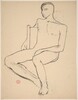 Untitled [seated nude with his right arm over the chair back] [recto]