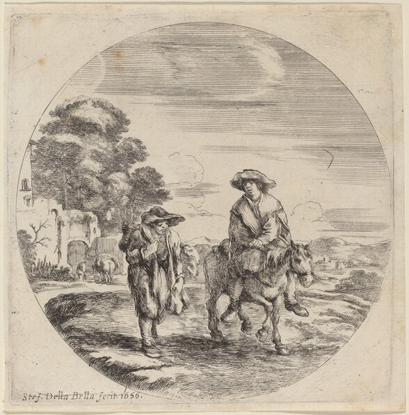 Two Peasants Traveling in a Landscape