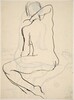 Untitled [back view of a nude holding her neck with her right hand] [verso]