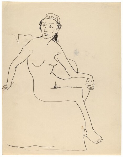 Seated Female Nude Turned to the Right, Head Turned to the Left