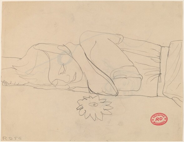 Untitled [woman sleeping on a floral spread] [recto]