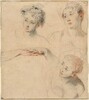 Three Studies of a Woman's Head and a Study of Hands [recto]