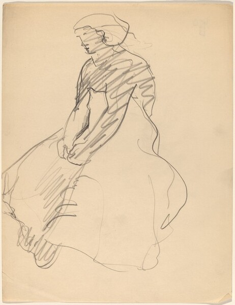 Seated Woman, Three-quarters View to the Left, Hands on Lap