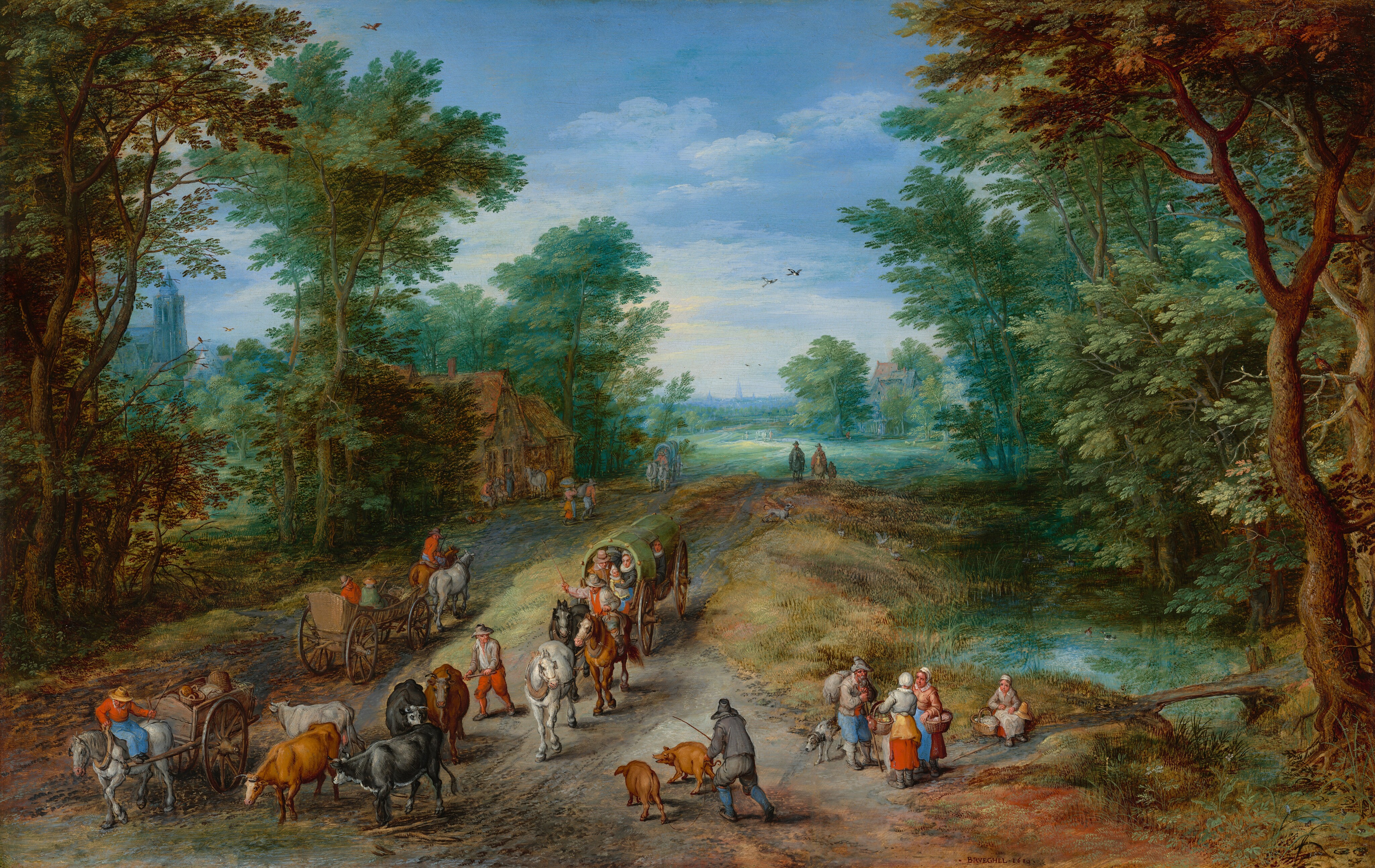 Travelers Landscape with Wooded