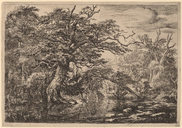 A Forest Marsh with Travelers on a Bank (The Travelers)