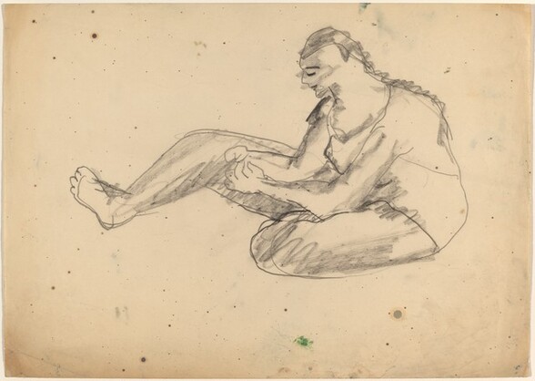 Seated Woman Wearing a Bathing Suit