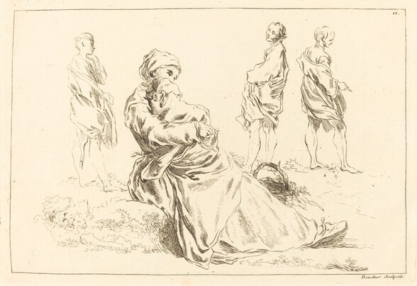 Figure Studies including Seated Mother and Child