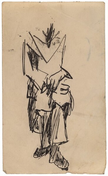 Seated Headless Figure with Hands Crossed in Lap