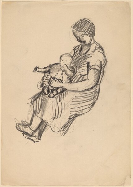 Seated Woman Holding a Child in Her Lap