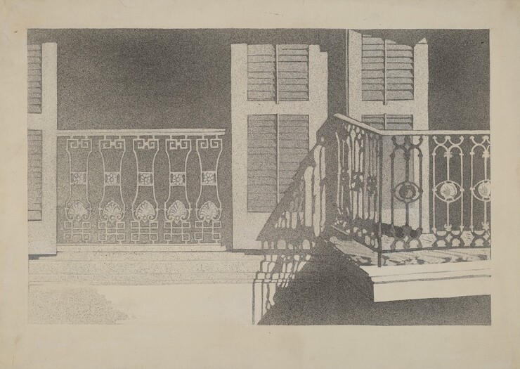 Arelia Arbo, Cast Iron Balcony Rail, c. 1936