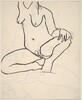 Untitled [seated female nude with raised right arm] [verso]