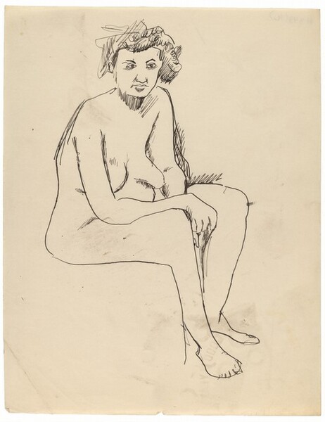 Seated Nude Turned to the Right, Arms Resting on Thighs