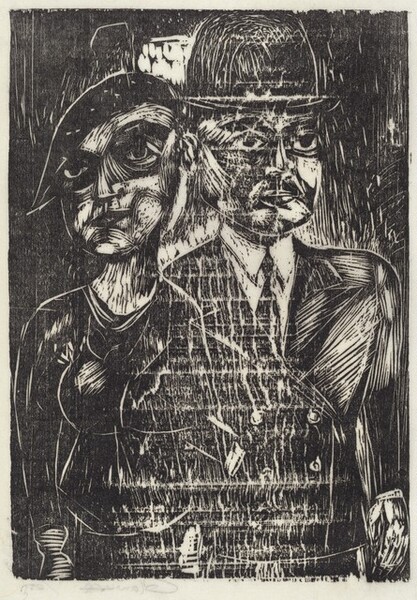 Untitled (Man with bowler hat and woman with beret)