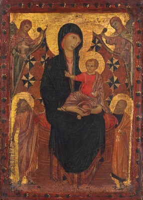 Madonna and Child with Saint John the Baptist, Saint Peter, and Two Angels