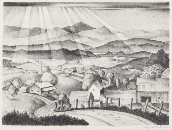 Untitled (Rural Landscape with Covered Bridge)