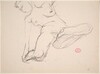 Untitled [female nude reaching for right ankle] [verso]