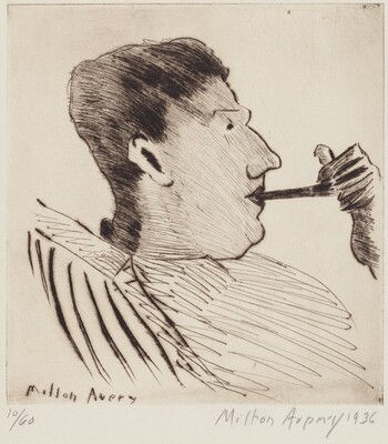 Milton Avery, Rothko with Pipe, 19361936