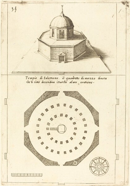 Plan and Rendering of the Temple of Solomon