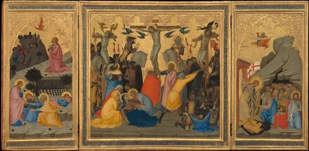 Scenes from the Passion of Christ: The Agony in the Garden, the Crucifixion, and the Descent into Limbo [entire triptych]