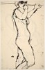 Untitled [standing nude holding a support with her left hand] [verso]