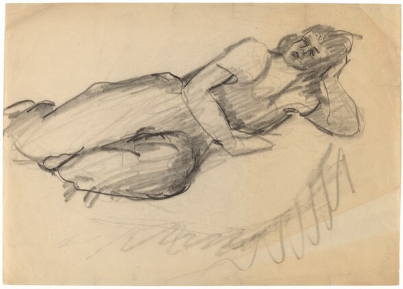 Reclining Female with Head Supported by Right Hand