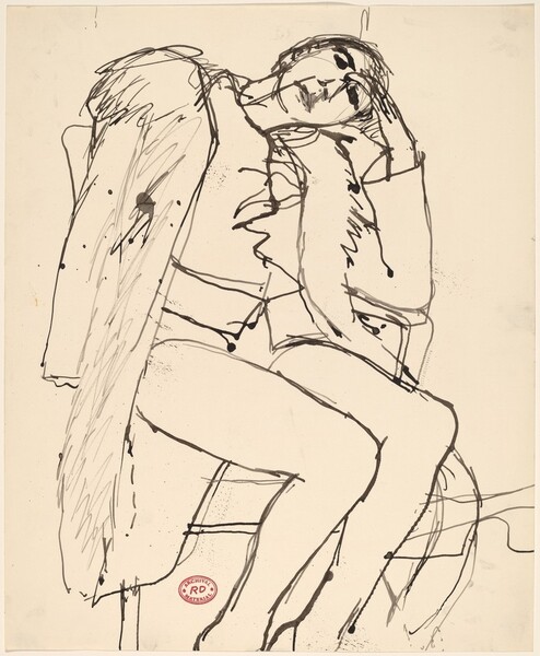 Untitled [seated woman in coat with fur collar]