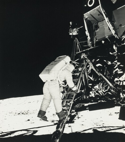 Astronaut Edwin E. Aldrin, Jr. Descends Steps of Lunar Module...