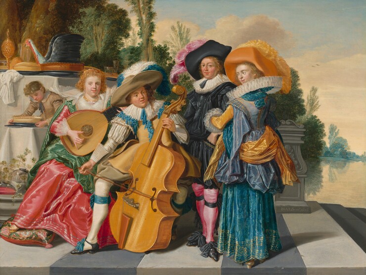 Dirck Hals, Merry Company on a Terrace, 16251625
