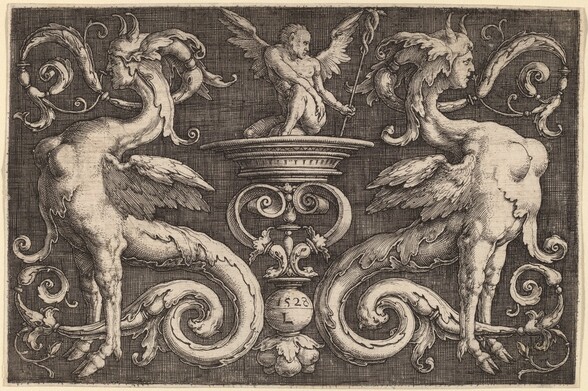 Ornament with Two Sphinxes and a Winged Man