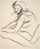 Untitled [side view of seated woman] [verso]