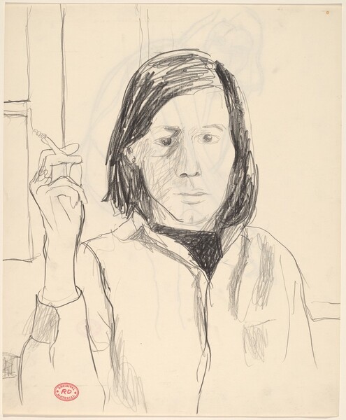 Untitled [portrait of a woman with cigarette] [recto]