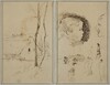 Landscape with a Cottage; Profile of Boy, Profile of Man, Two Women in a Landscape, and Five Other Studies [verso]