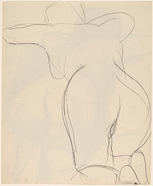 Untitled [back and buttocks view of a kneeling female nude] [verso]